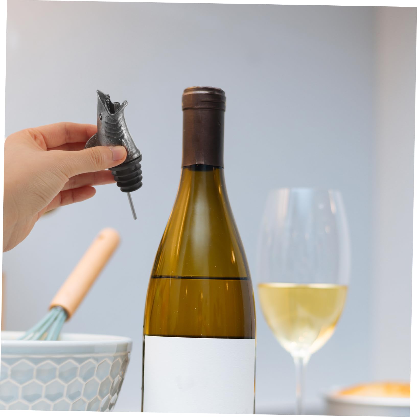 5piezas Vertedor De Vino y Forma De Dispensador De Líquidos Tapón Accesorio Creativo para Botellas De Vino Whisky y para Conservar Frescura y Evitar Goteos