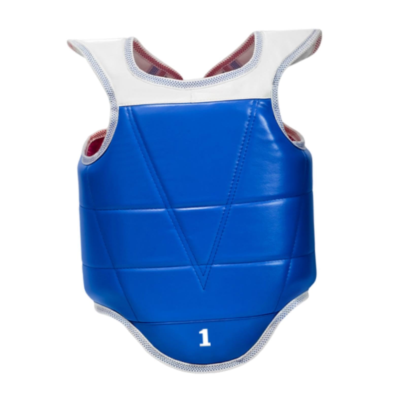 Gralara Protector de Pecho para Karate, Almohadilla de protección para Taekwondo, Muay Thai, Boxeo, para práctica de Entrenamiento – EVA/PU con Doble Cara– Ajuste con Cordones, S