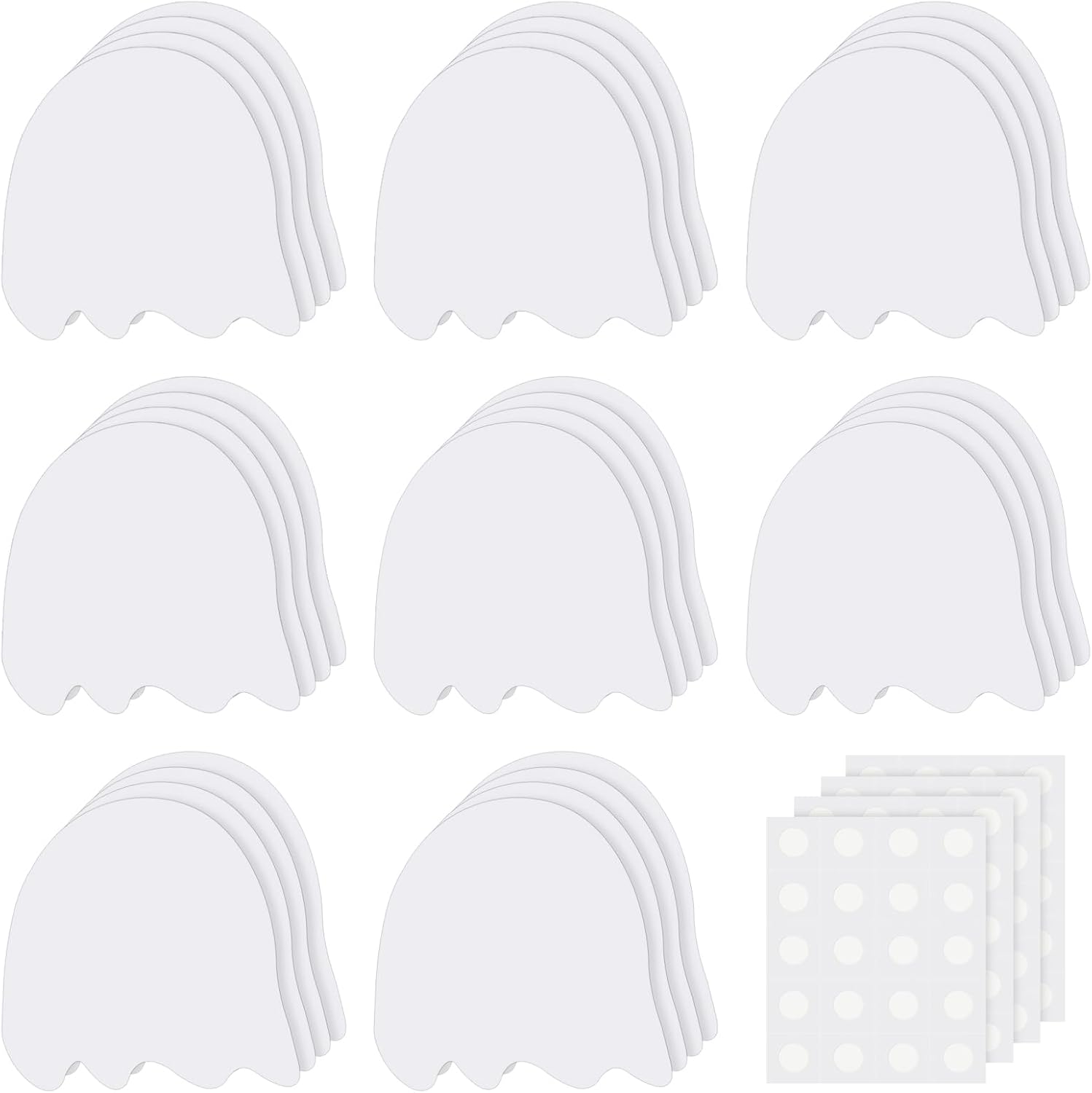 Jetec 108 Pcs Halloween Ghost Cutouts 5 Inches DIY Paper