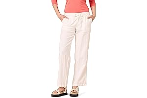 Women's Essential Linen Blend Drawstring Wide Leg Pant