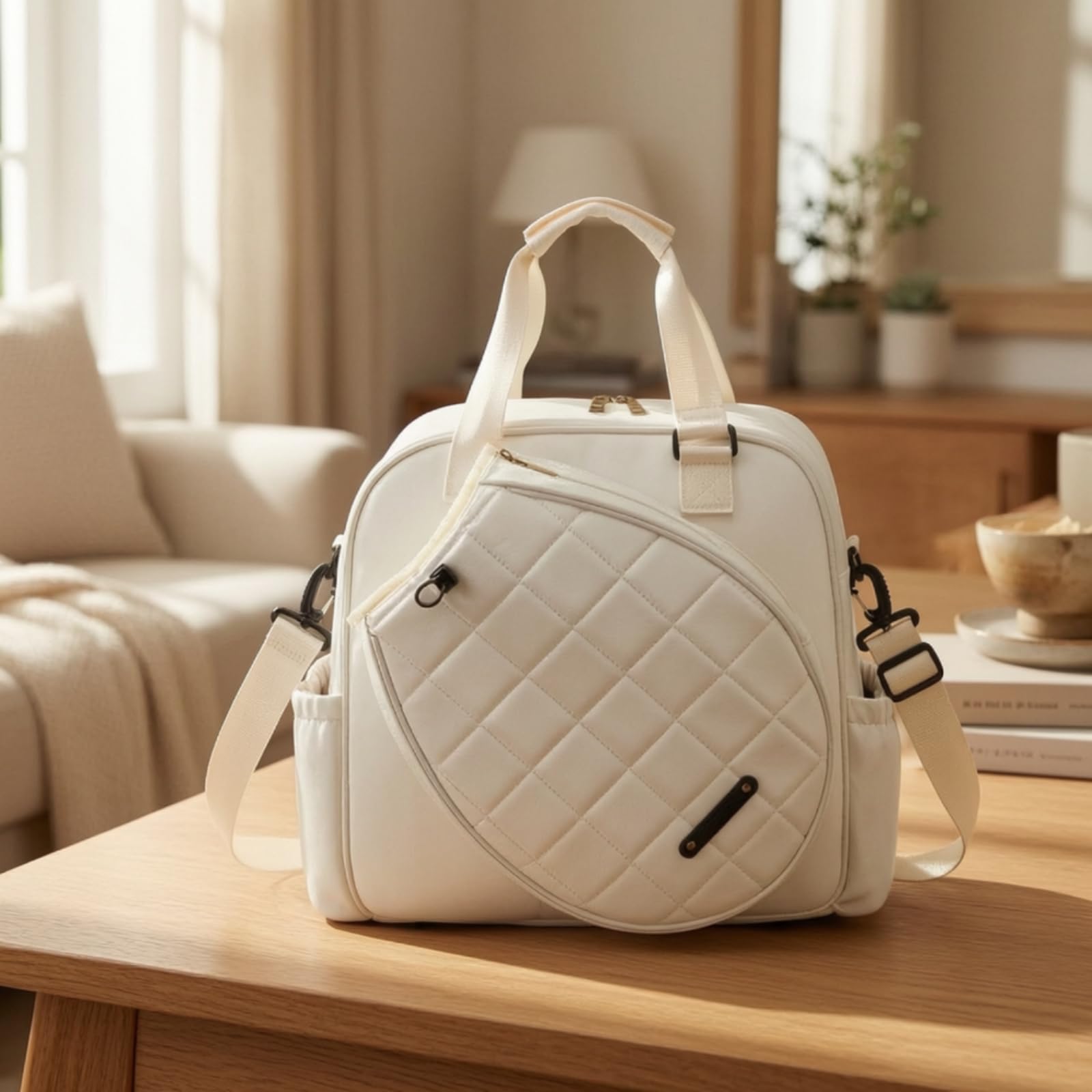 a Tennis a Rachette a Sportiva Portaracchette a con Scomparti E Tracolla Regolabile Materiale Memory Leggero 20L Tennis Pickleball Badminton Palestra, Array, Nero, 20L
