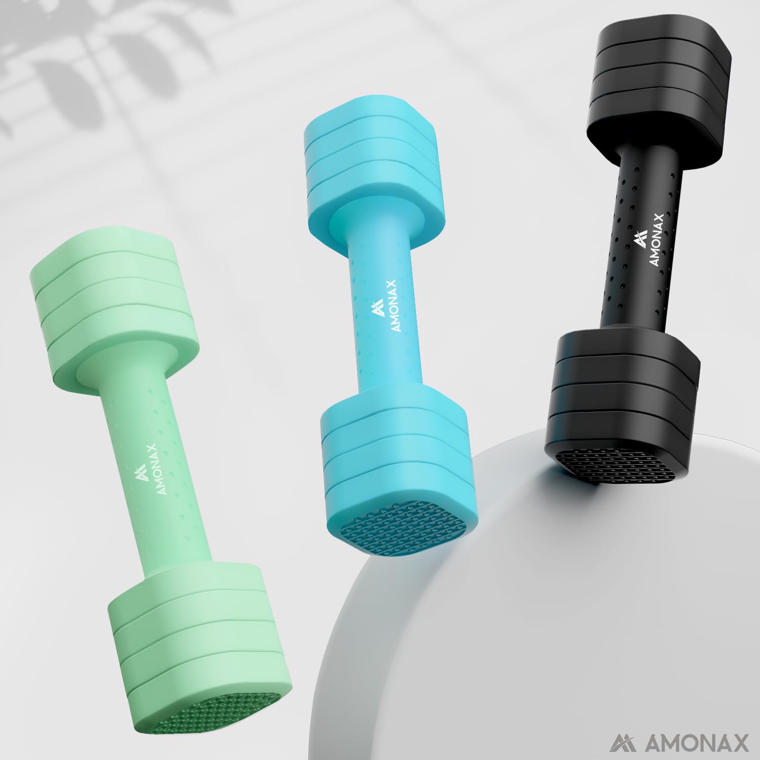Amonax Haltères Réglables 4 En 1, Kit De Poids 1kg à 2.5kg, Alteres Musculation Femme Et Homme, Dumbbell Set Compact Pour Entraînement De Force, Fitness Et Poids Musculation à La Maison