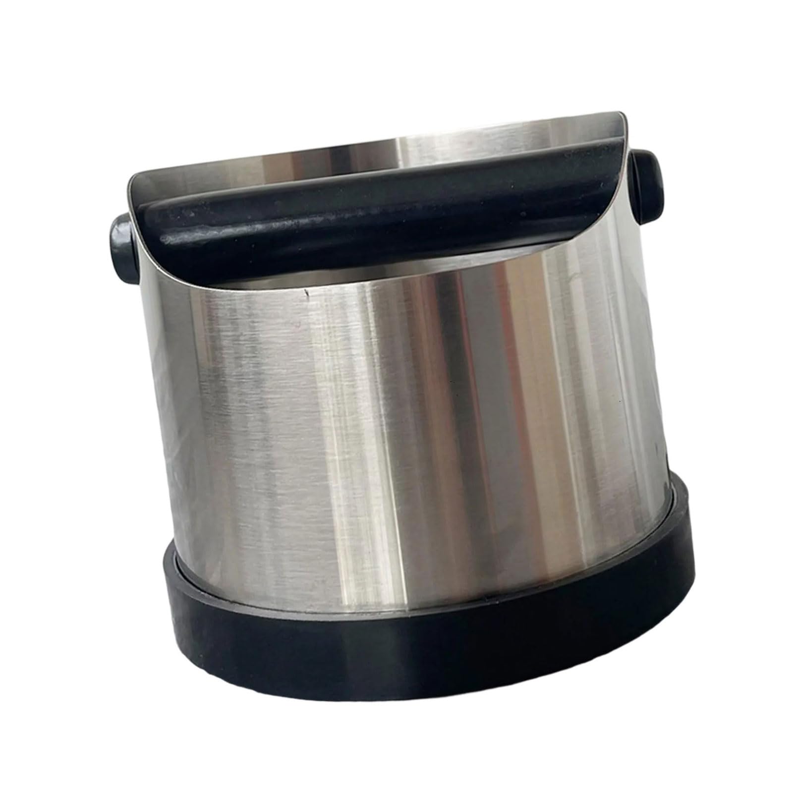 Hsioluted Nonslip Coffee Grounds Knocks Box with Stainless Steel Construction and Back Wall Coffee Ground Bin Rubber Rings Knocks Box