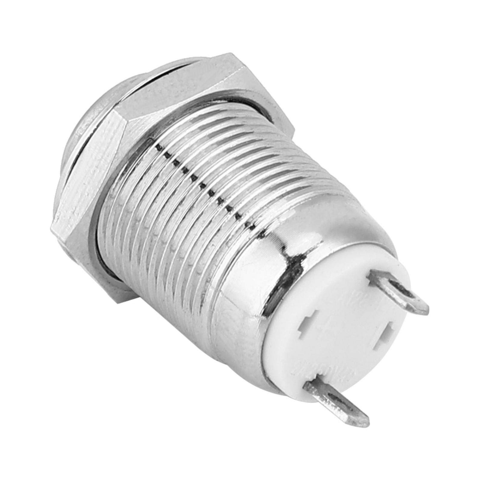 Push Button Switch Self-Reset Metal Button Switch 2 Pins 1 Normally Open 21.5 x 12mm for Electromagnetic Starters Relays(High head) - Image 2