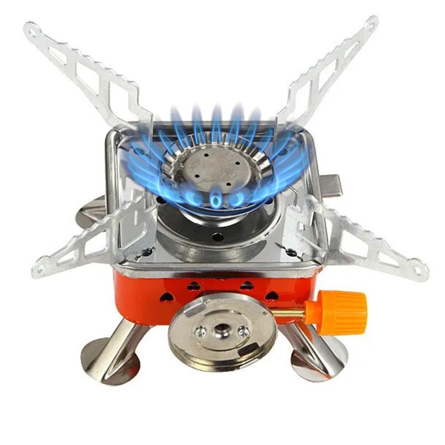 PRANT Portable Camping Gas Stove for Travel Stainless Steel Body Folding Furnace Cooking Stove Lightweight Gas Burner for Hiking, Outdoor Picnic & Emergency Cooking Use with Storage Bag-picture-31