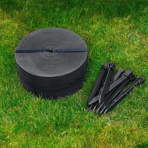UNIGARDIA Bordure de Jardin Flexible 10m avec 20 piquets d'ancrage - Hauteur 13cm, Épaisseur 3mm - Bordure de Gazon en Plastique - Bordure de Pelouse...