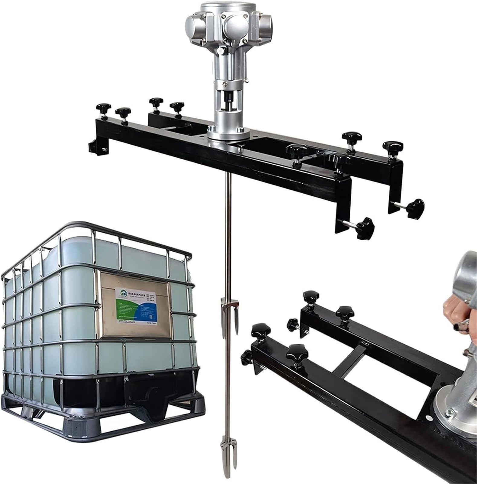 YXZYFPP Paint Mixer Machine, IBC Air Agitator, 1000L Tank Mixer for Ink Dissolver, Ideals Air Agitator with Support Hanger for Efficient Mixing and Blending (size_name 3Cylinders)