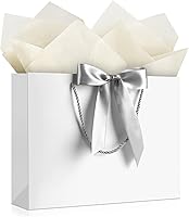 Vista 13 de Bolsas de regalo JMANNI, 1 pieza de bolsas de regalo grandes con cinta y 1 tarjeta de felicitación con 2 papeles de seda, bolsa de regalo de papel