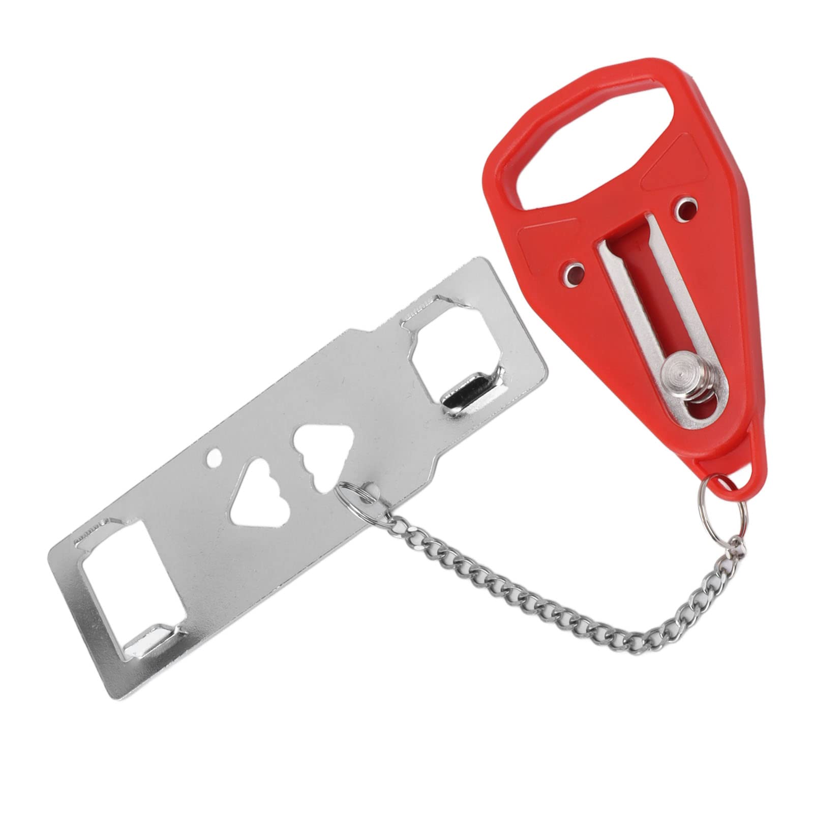 Thonlai Travel Door Security Lock Red Portable Stainless Steel Safety Lock for Hotel Room Security, Easy Install, for Business Travelers