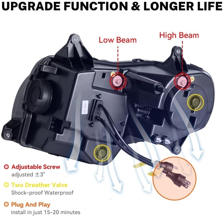 ヘッドライトヘッドランプ ゴールドウィング GL 1800 オートバイのヘッドライト LED ライトヘッドライト 120 ワットラン
