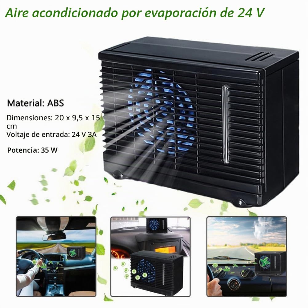 Air Acondicionador de Mini Automóvil Portátil Universal de 24 V Acondicionador de Enfriamiento Ventilador de Aire Evaporativo de Agua para Camiones Automotrices en el Hogar