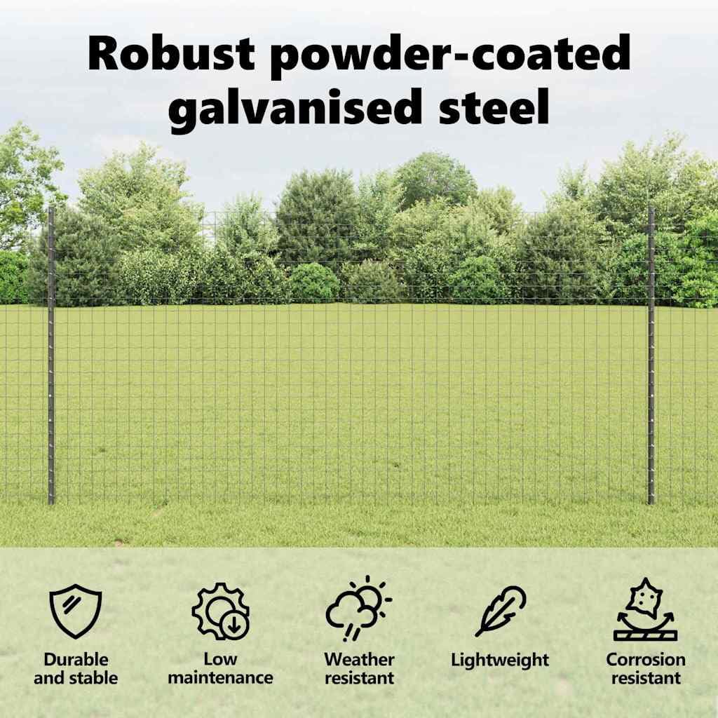 vidaXL Poste de cerca empotrado 11 uds. Gris 160 cm