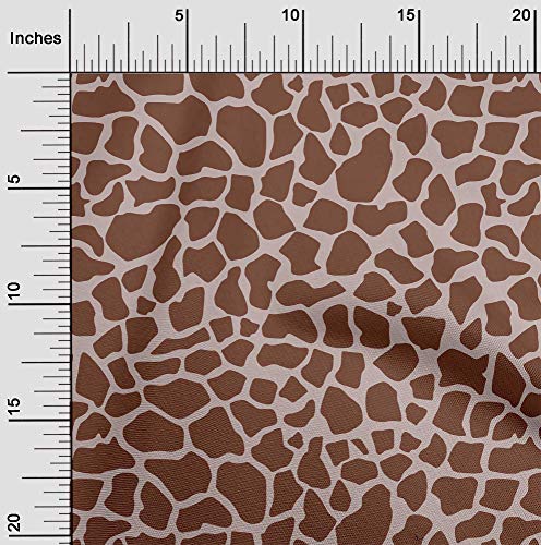 oneOone Viscose Chiffon Brown2 Fabric Giraffe Animal Skin Dress Material Fabric Print Fabric By The Yard 42 Inch Wide