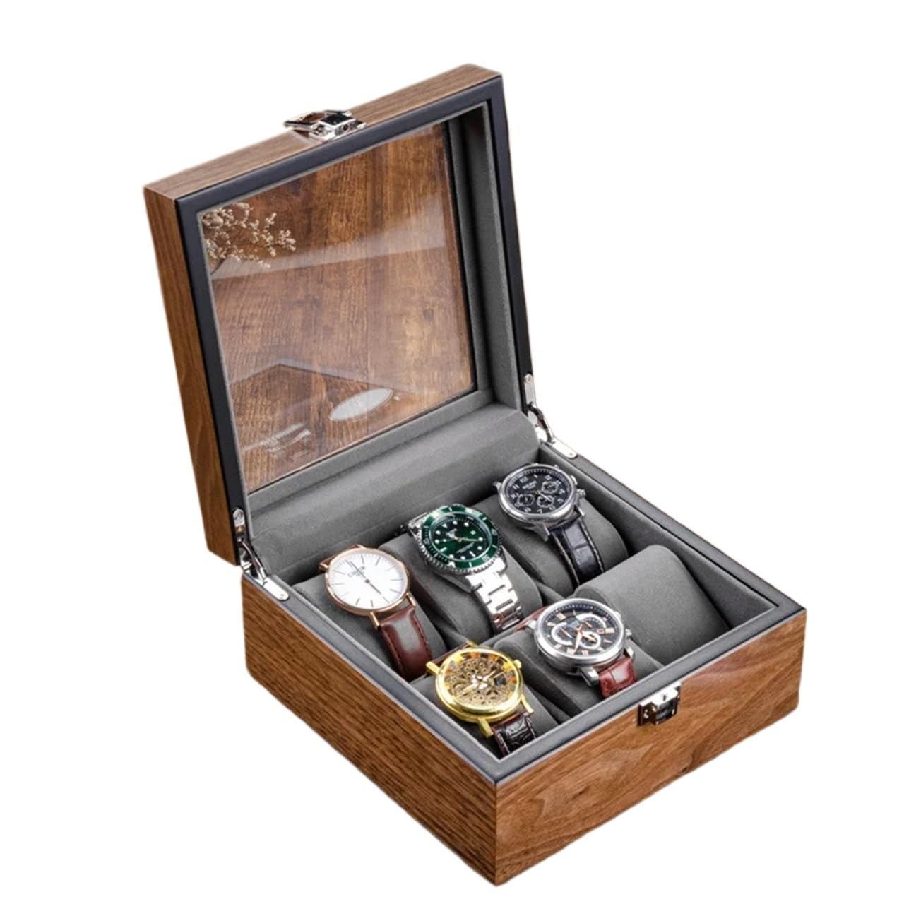 LPATEBCVU Solid Wood Watch Box Wooden Watch Box Mens Case Storage Travel Watches Organizer Display Collection Portable