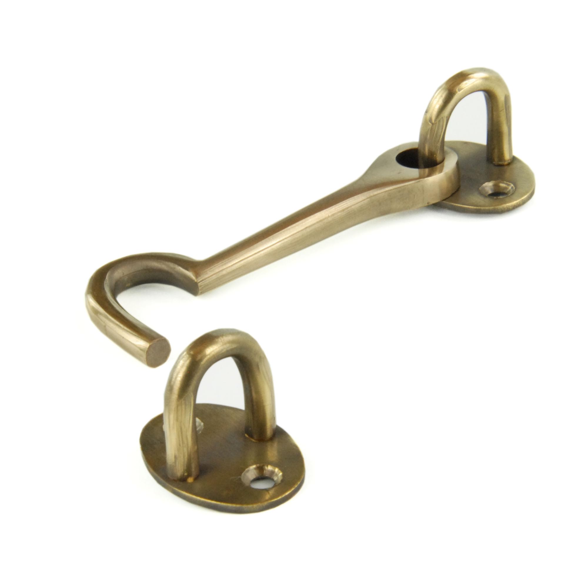 Unlacquered Aged Solid Brass Cabin Hook Door Latch Cabinet Lock Gate Catch 100mm