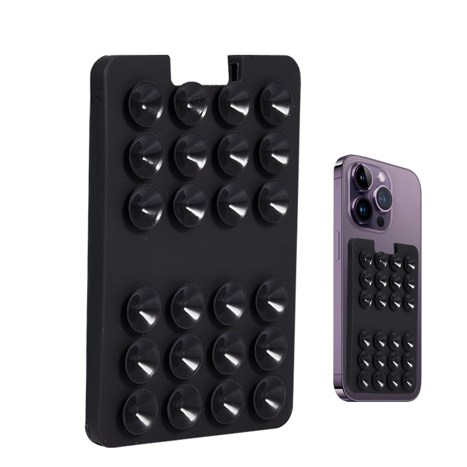 Generisch Support de carte de téléphone avec ventouse - Support de carte autocollant pour téléphone - Outil de fixation fiable pour fenêtre, mur, douche et miroir