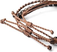 Vista 399 de Handmade Natural Stone Beaded Healing Bracelet Gift for Men Adjustable Rope String Bracelet