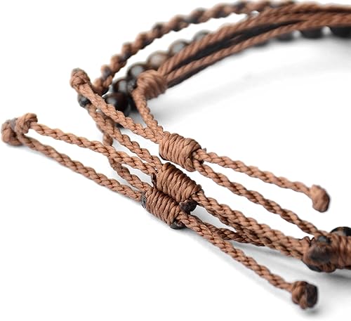 Miniatura 399 de Handmade Natural Stone Beaded Healing Bracelet Gift for Men Adjustable Rope String Bracelet