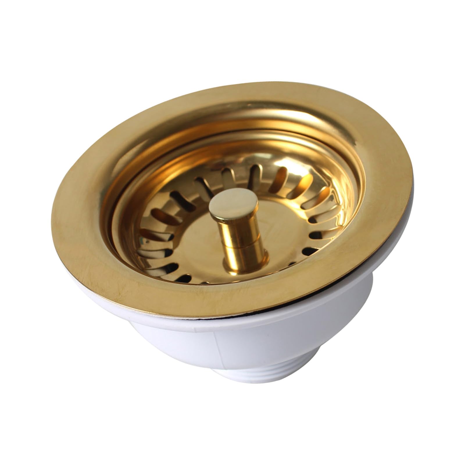 FROMCEO 2 Premium Kitchen Drain Assembly with Removable Receiver Basket, 304 Rustless Construction in Sparklingwine Bronze Finish Untarnished Sink Strainer Drain Lid Against Clogging