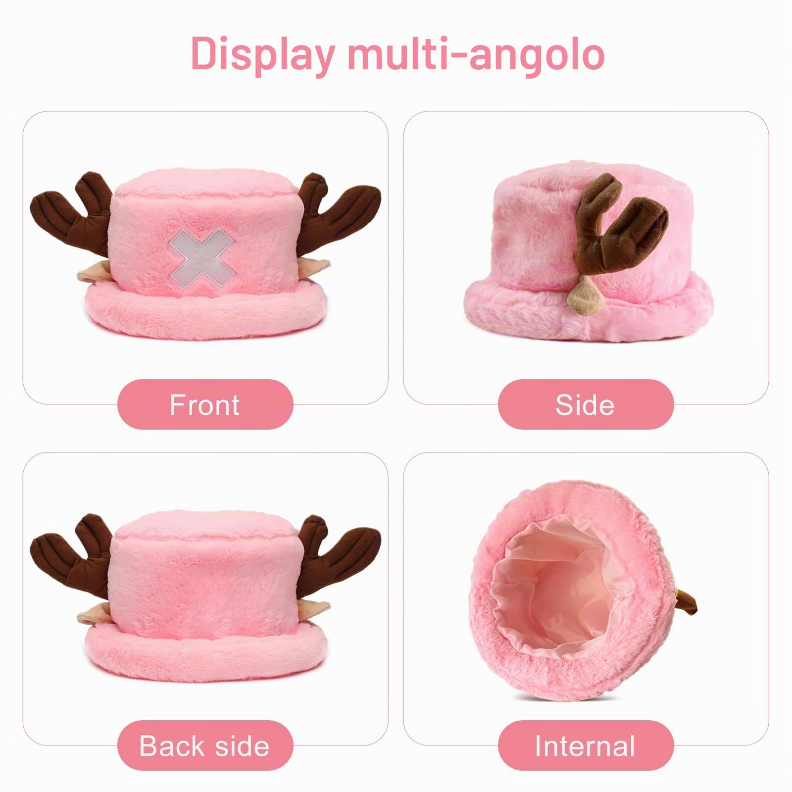 Cappello per cosplay anime, cappello da chopper, cappello anime, per cosplay, feste di compleanno, cappello di peluche carino per adulti e bambini