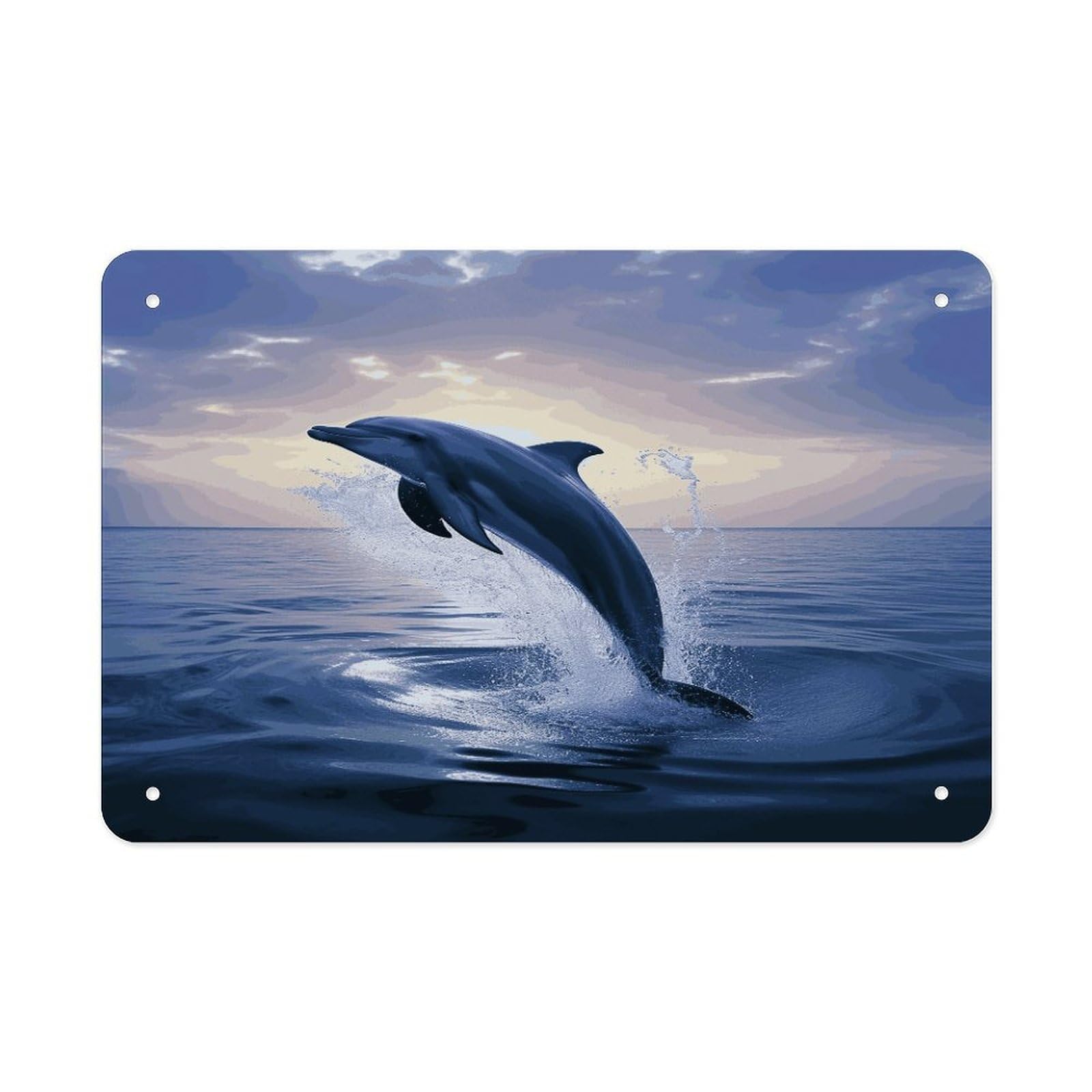 Fodpand Style Elegant Dolphin Wall Art Metal Signs Tin Sign