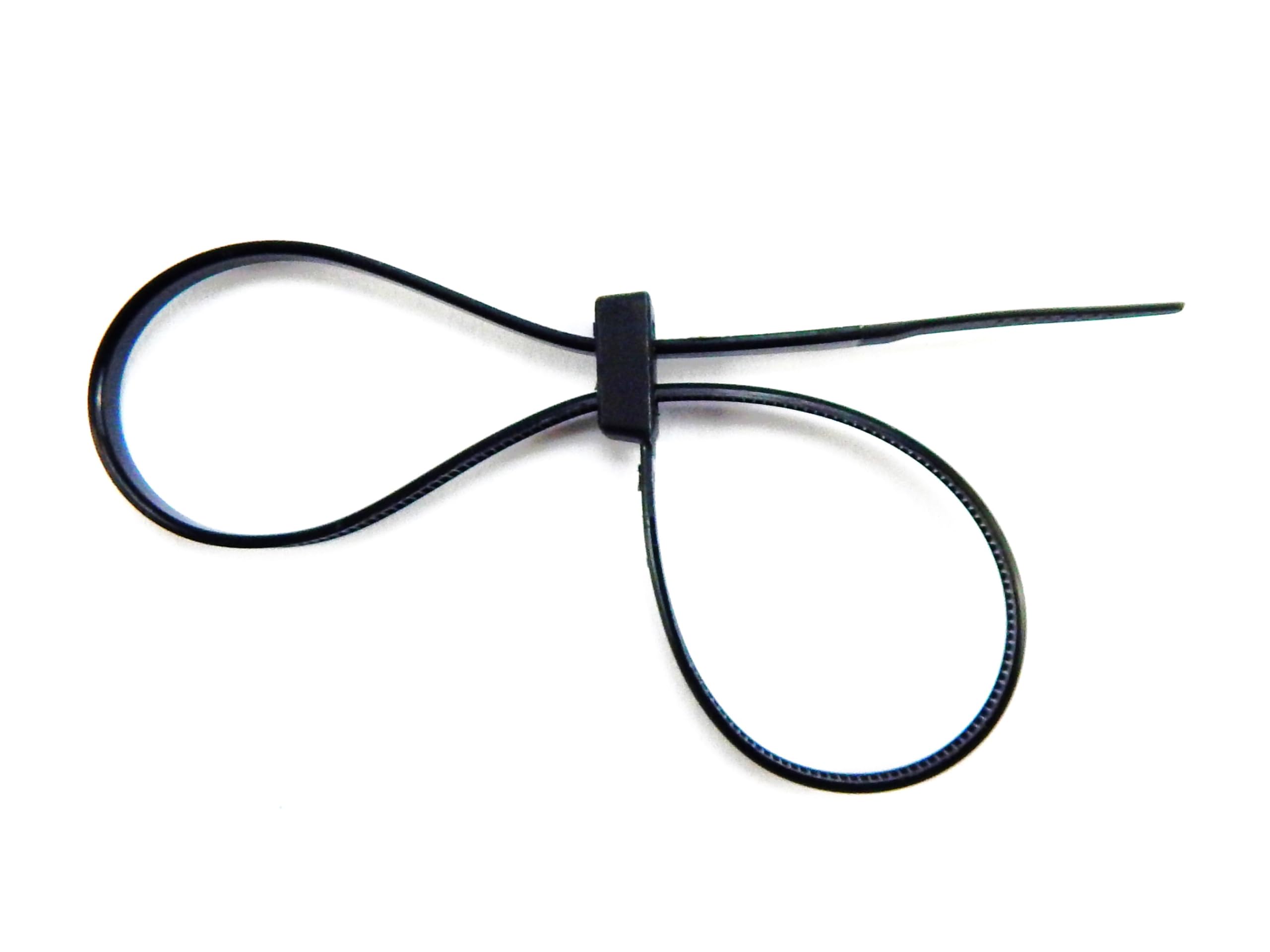 100 pcs Black 12 Inches Double Loop Double Head 50 lbs Zip Cable Tie Wire & Cord Management Nylon Zip Tie