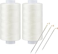 Vista 14 de Simthread - Hilo multiusos de poliéster 400 yardas cada uno (1 blanco y 1 negro)