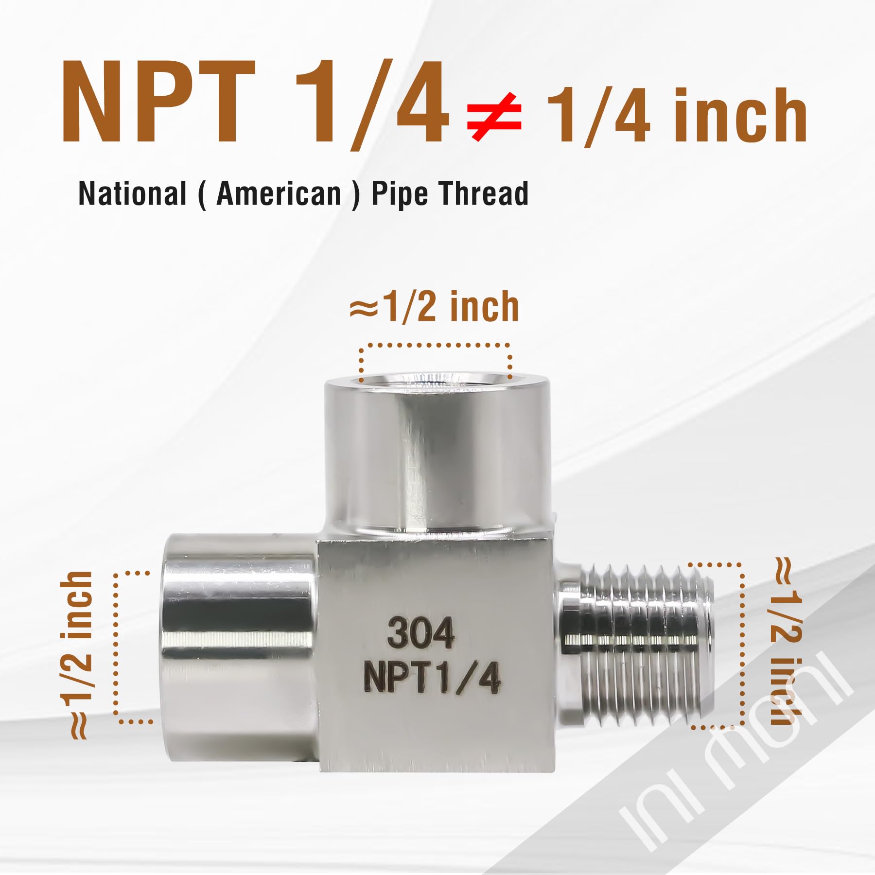 1 Raccordo A T Femmina NPT Da 1/4" A 3 Vie, Pressione 4000 PSI, In