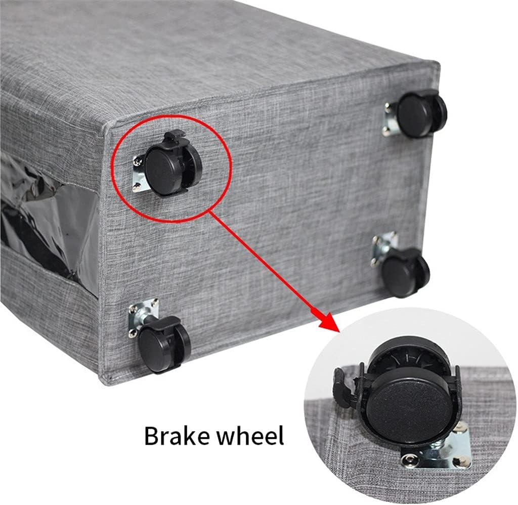 Collapsible Laundry Basket Dirty Clothes Hamper on Wheels Foldable Storage Bin Toy Sorter Basket Bathroom (Color : Dark Grey,) (Black One Size)