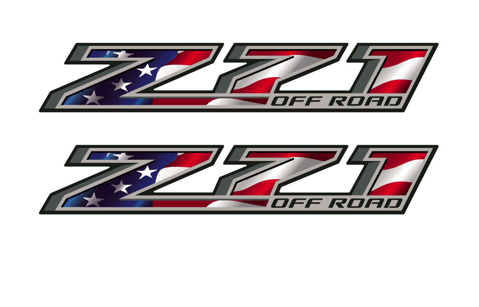 Chevy Colorado American Flag Z71 Off Road Bedside Decals 2014-2021 Set of 2 GM Licensed