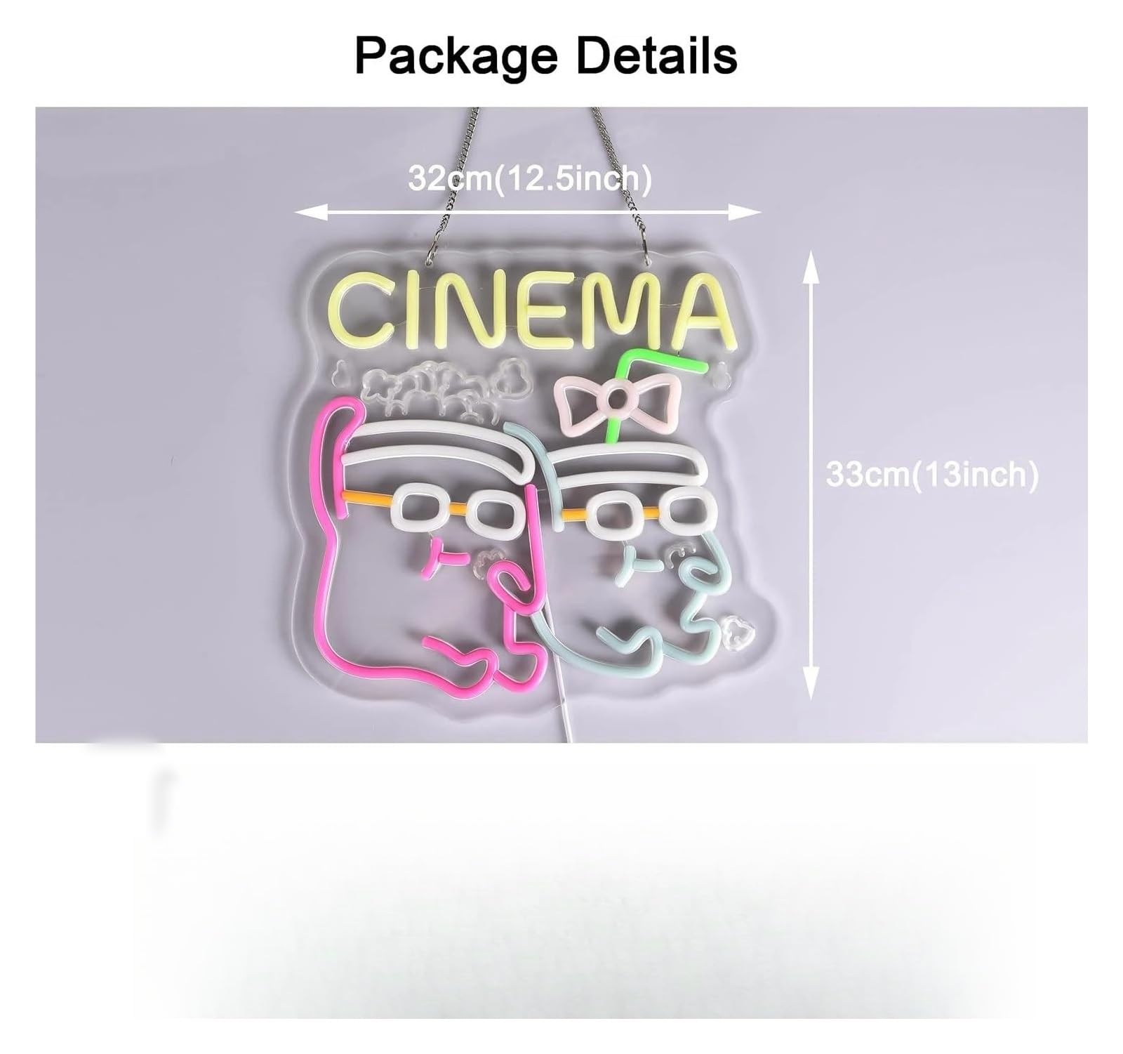 XENITE Luces Art Decoration Christmas Letrero De Neón Para Cine, Con Luz LED Ultrabrillante Y Regulable Por USB, Para Cine Comercial Y En Casa, 39x31cm