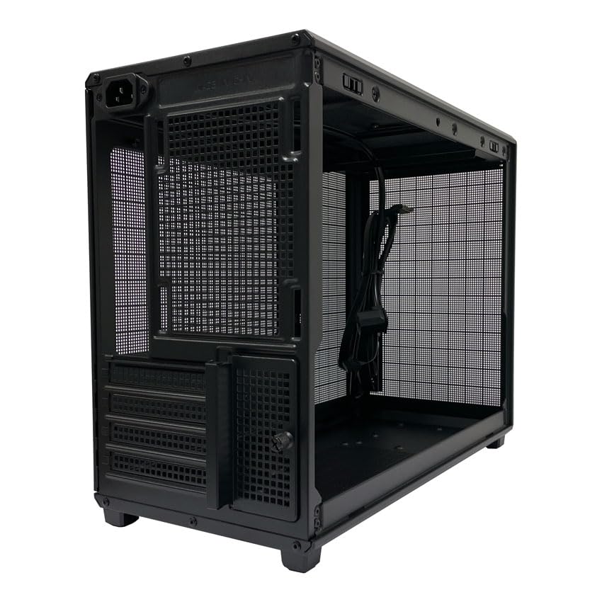 LC-Power Gaming 718MB Cuboid Case PC | Torre Micro-ATX con flusso d'aria Push & Pull Airflow, design a rete perimetrale | USB-C (Gen. 3.2) | Spazio per ventole 5X 120 mm | Pannelli laterali senza