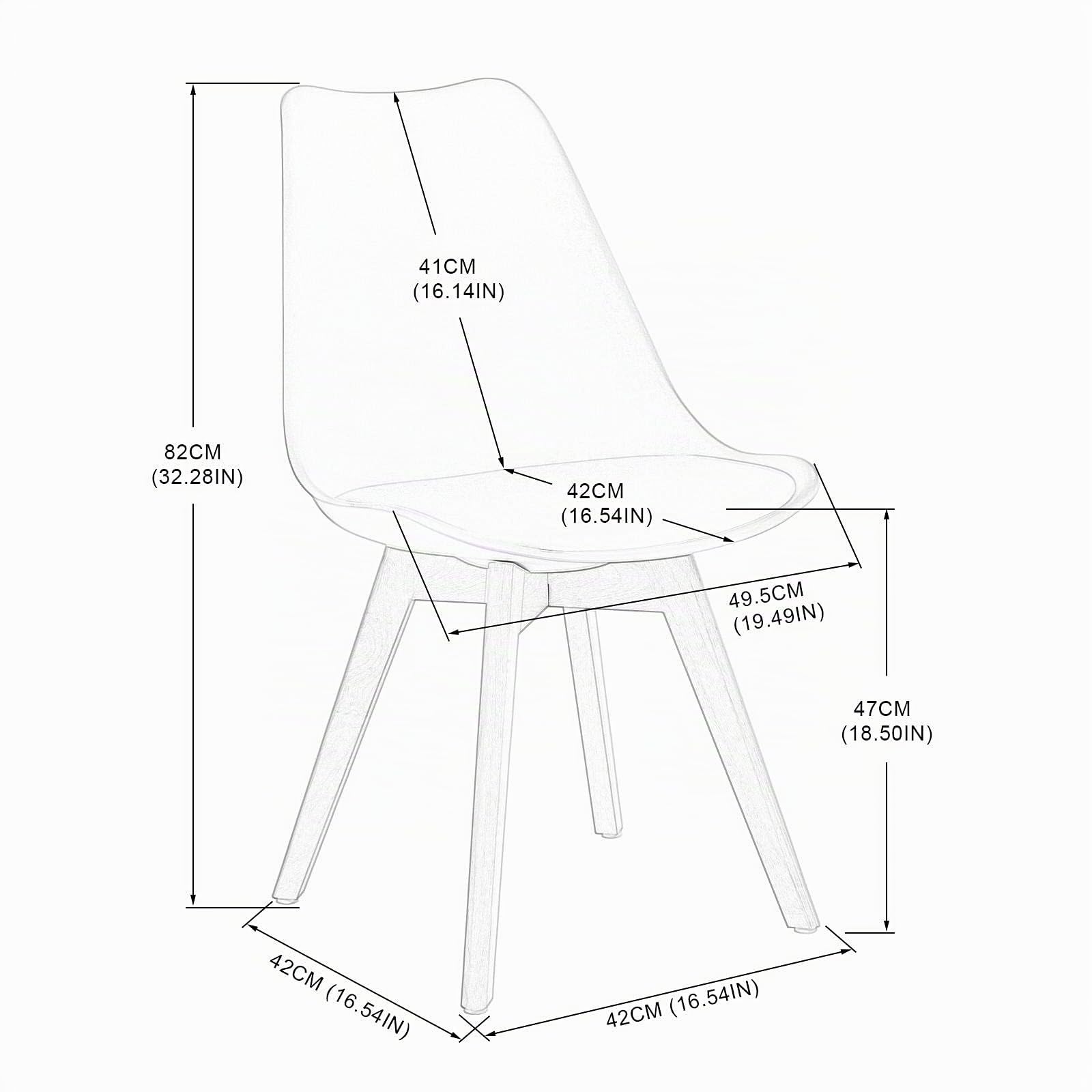 EGGREE Set tavolo con 4 sedie scandinavo, tavolo da pranzo rotondo in legno, 80 cm e sedie da cucina, colore: bianco