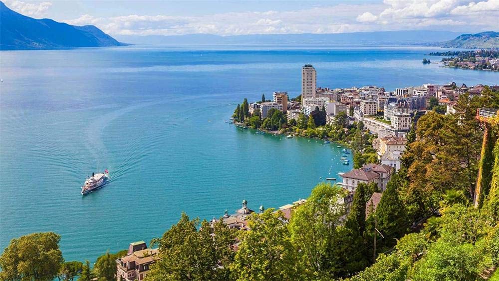 Montreux and Lake Geneva, Switzerland, Puzzle 1000 pieces Puzzles for adults and children (75 x 50 cm) 50x70CM