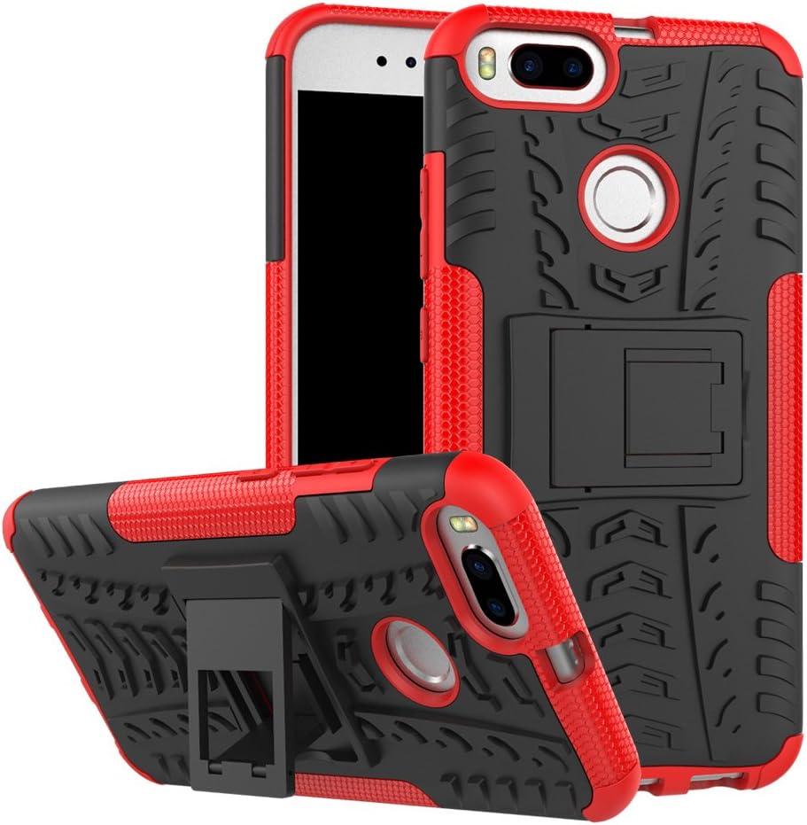 SPAK Xiaomi Mi 5X,Xiaomi Mi A1 Case,PC + TPU Hybrid Armor Design Dual Layer Protective Shell Hard Back Cover Case for Xiaomi Mi 5X,Xiaomi Mi A1 (Red)