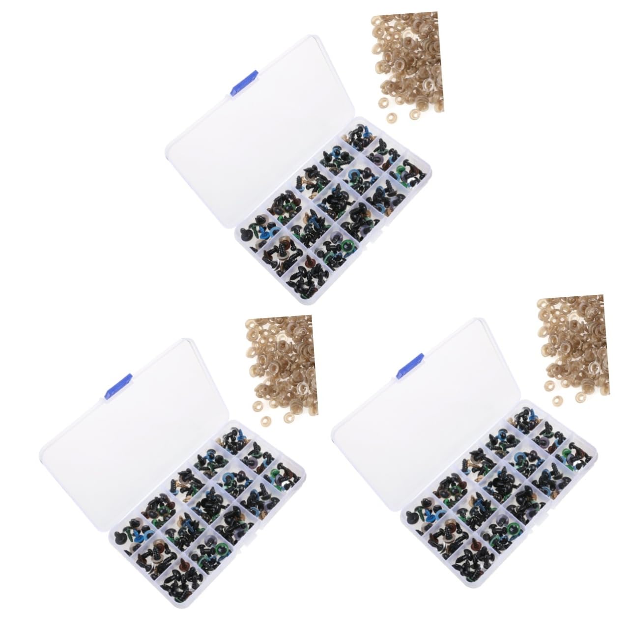 EXCEART 450piezas Ojos De Seguridad Plásticos Arandelas para Muñecas y Peluches Surtido De para Manualidades