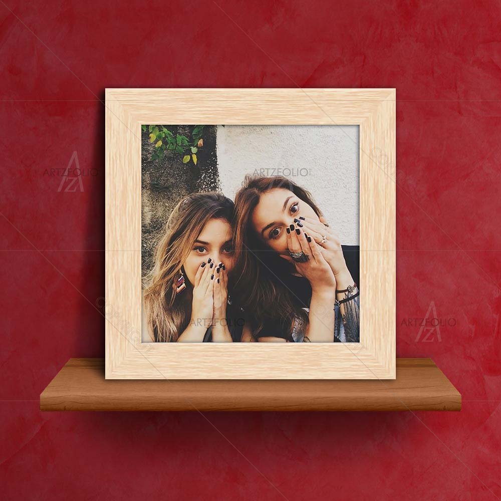 ArtzFolio Wall & Table Photo Frame D3 Natural Brown Single Unit | With Back Stand | 6x6inch-image-13