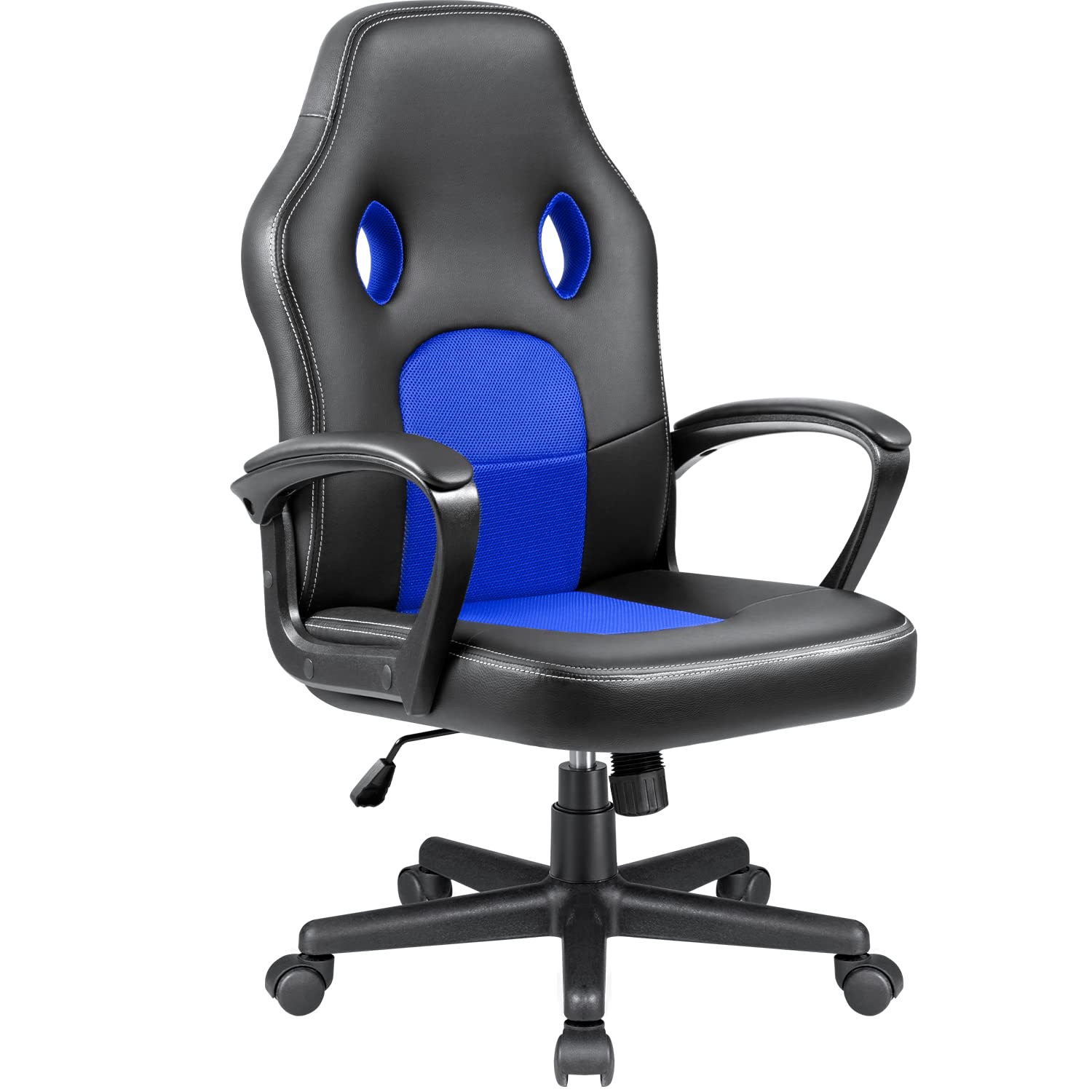 JUMMICO Office Exectuive Chair High Back Leather Gaming Chair Managerial Home Desk Chair Height Adjustable Computer Chair Racing Style Ergonomic