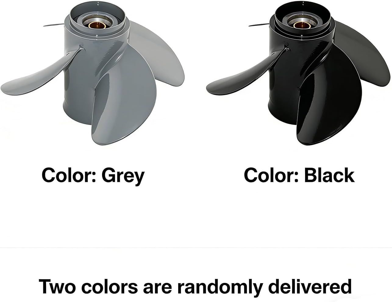 Boat Propeller 4-Blade 10.1x13p 10.2x11p 10.2x12p 10.1x14p 10.1x15p for Honda Outboard Engines 25 30HP, 10 Tooth Spline Aluminum Design, High Performance, Right-Hand, Color: Gray/Black