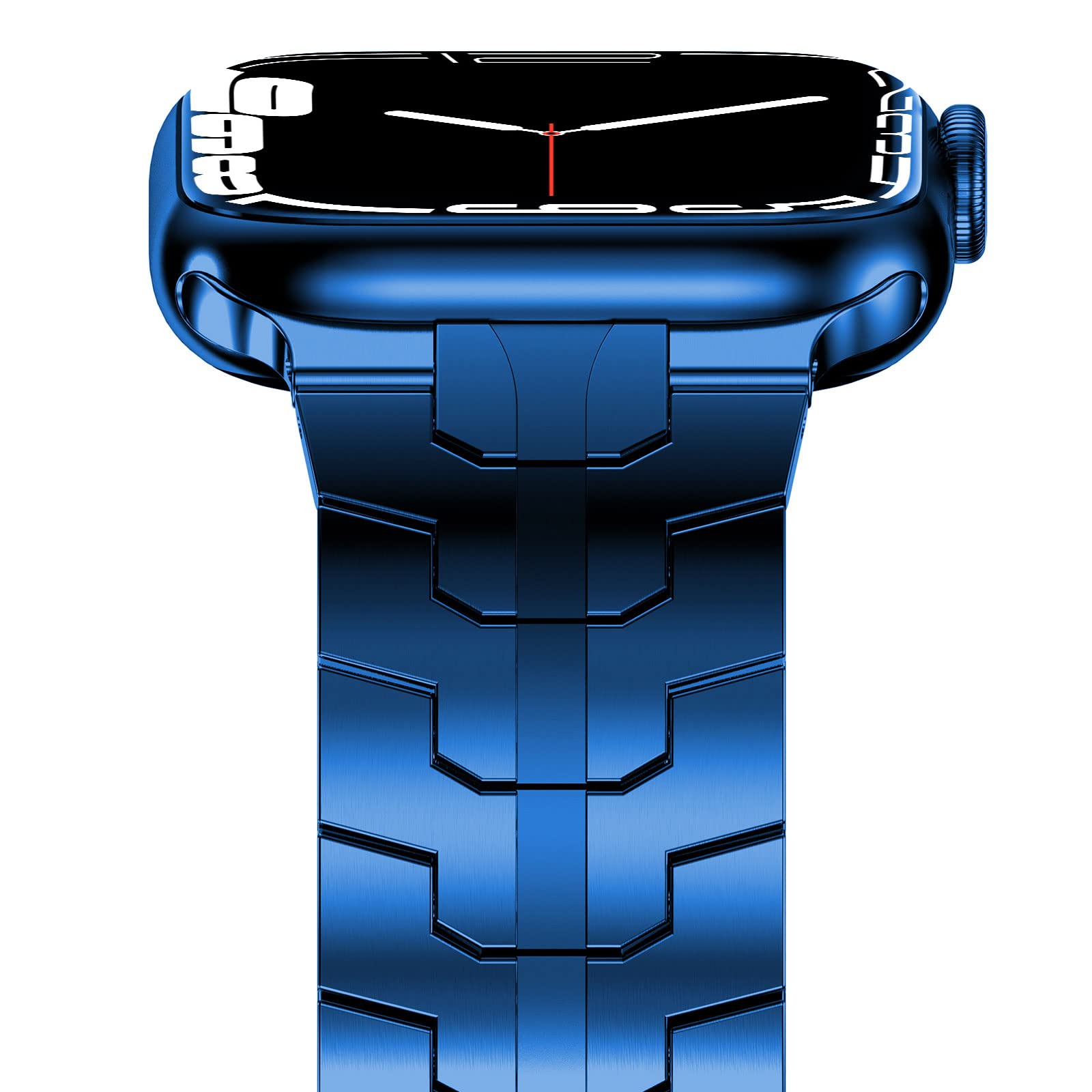 NewWays Metal Band Compatible with Apple Watch Band Ultra 2 49mm Series 10 46mm Series 9 Series 8 Series 7 45mm 44mm SE 6 5 4 3 42mm iWatch Stainless Steel Link Bands, Blue