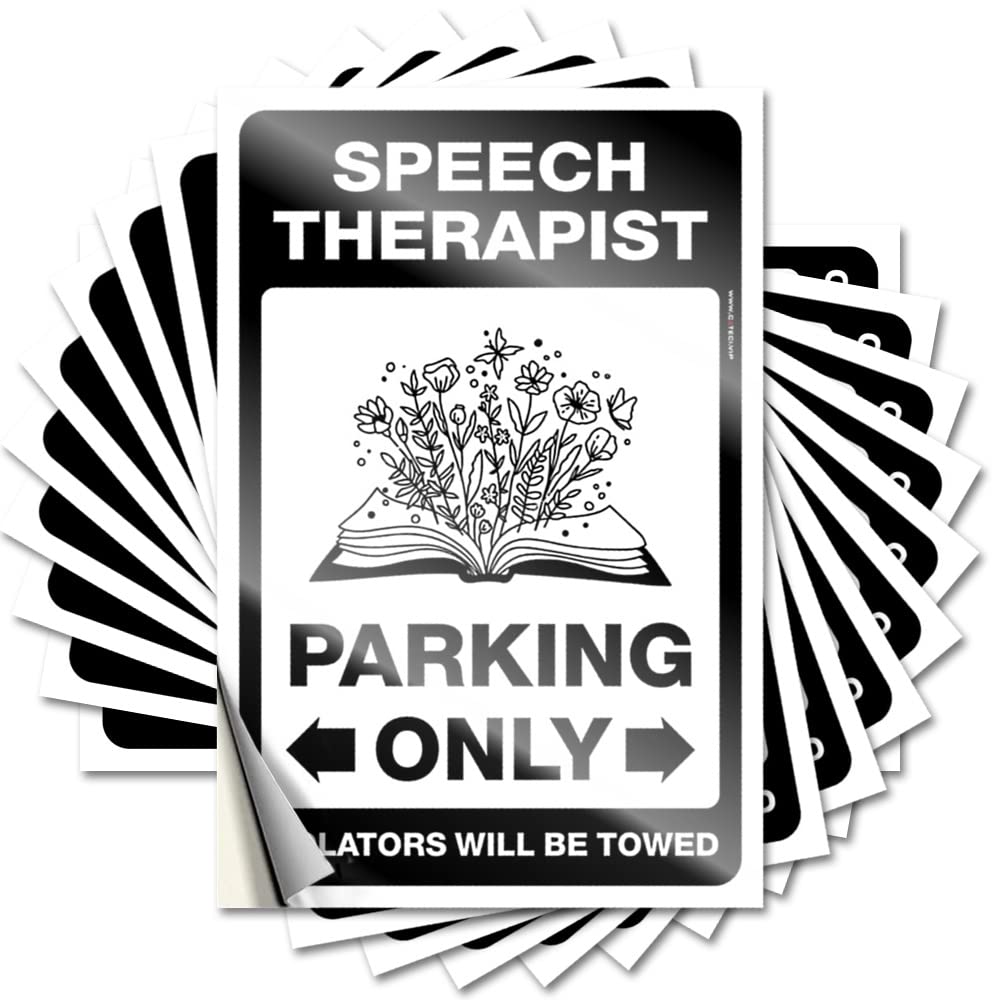 Fzfn Colour Speech Therapist Parking Only Smiley Face Sticker | Man Cave Stuff Waterproof Vinyl Case Motorcycle Removable Decal Peel Stick(6X9cm)