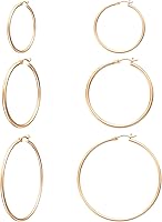 Vista 1 de Gacimy - Arracadas de oro para mujer chapados en oro real de 14 quilates con poste de plata de ley 925