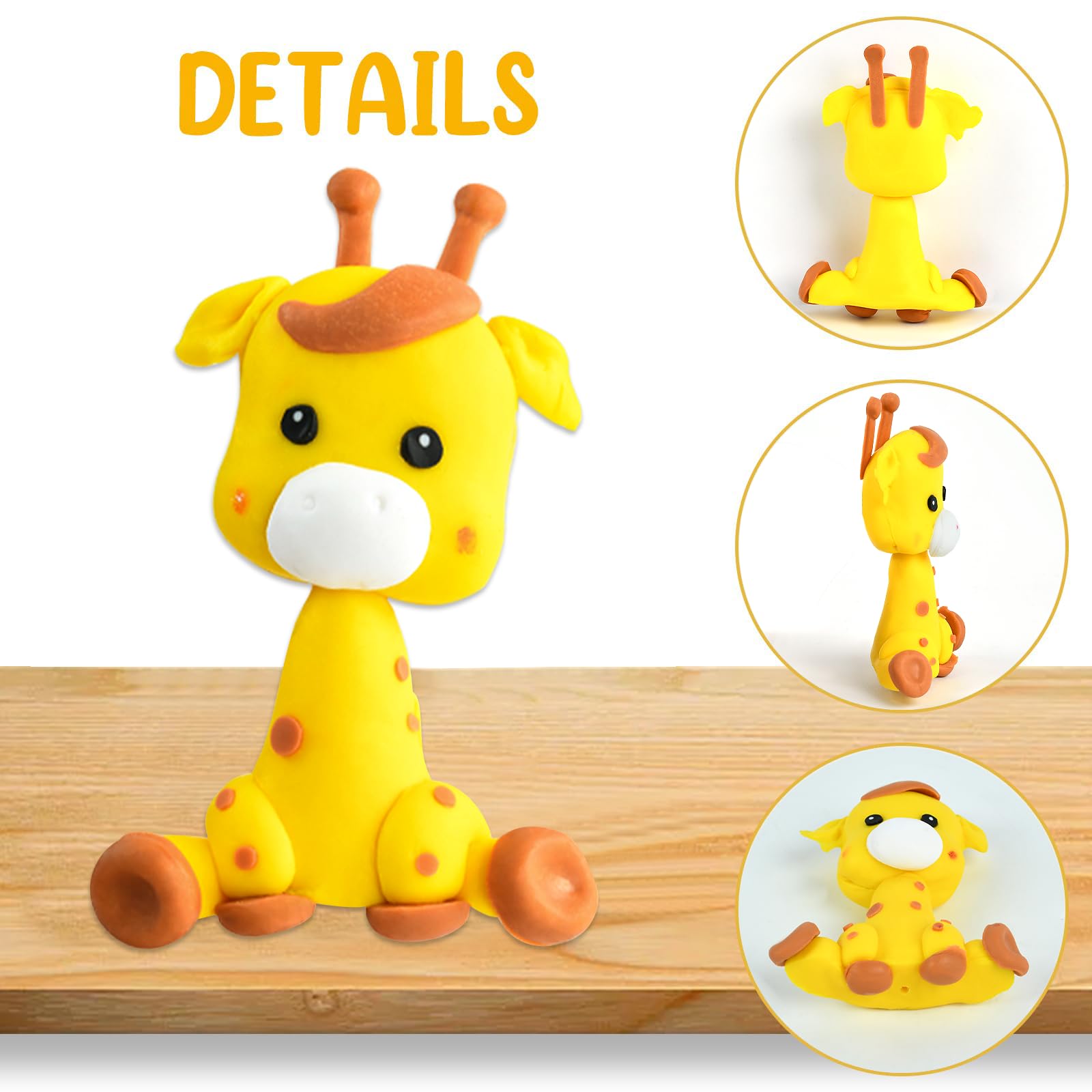 Kit De 21 Pièces De Décoration Pour Gâteau Animaux De La Jungle - Girafe Et Boules Colorées, Pour Anniversaire Enfant - 4