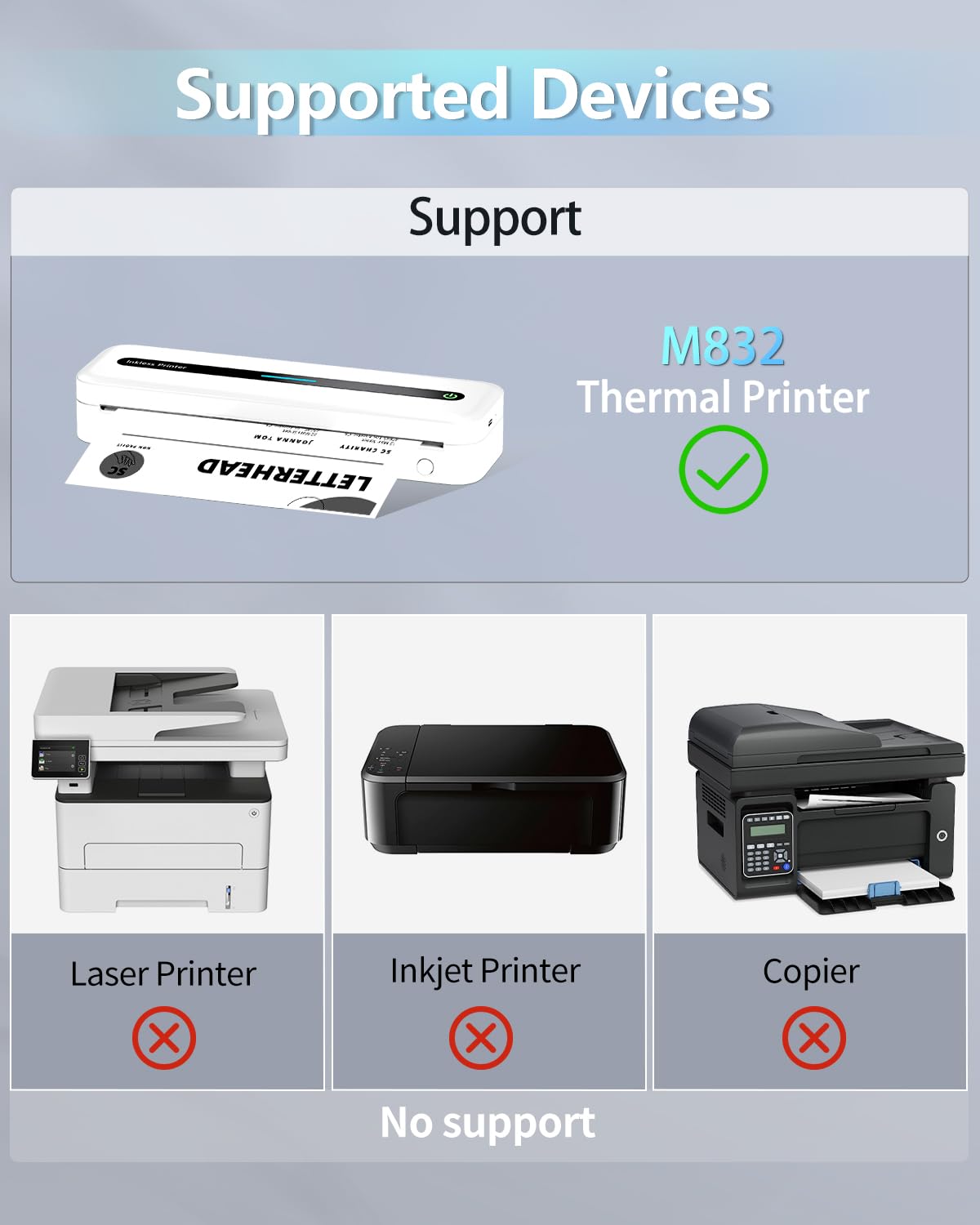 Thermal Printer Paper A4 2 Rolls A4 Thermal Paper For M832 Portable  Printers – 8.27x11.69, Long-Lasting Prints, 10-Year Fade Resistance  Compatible ...