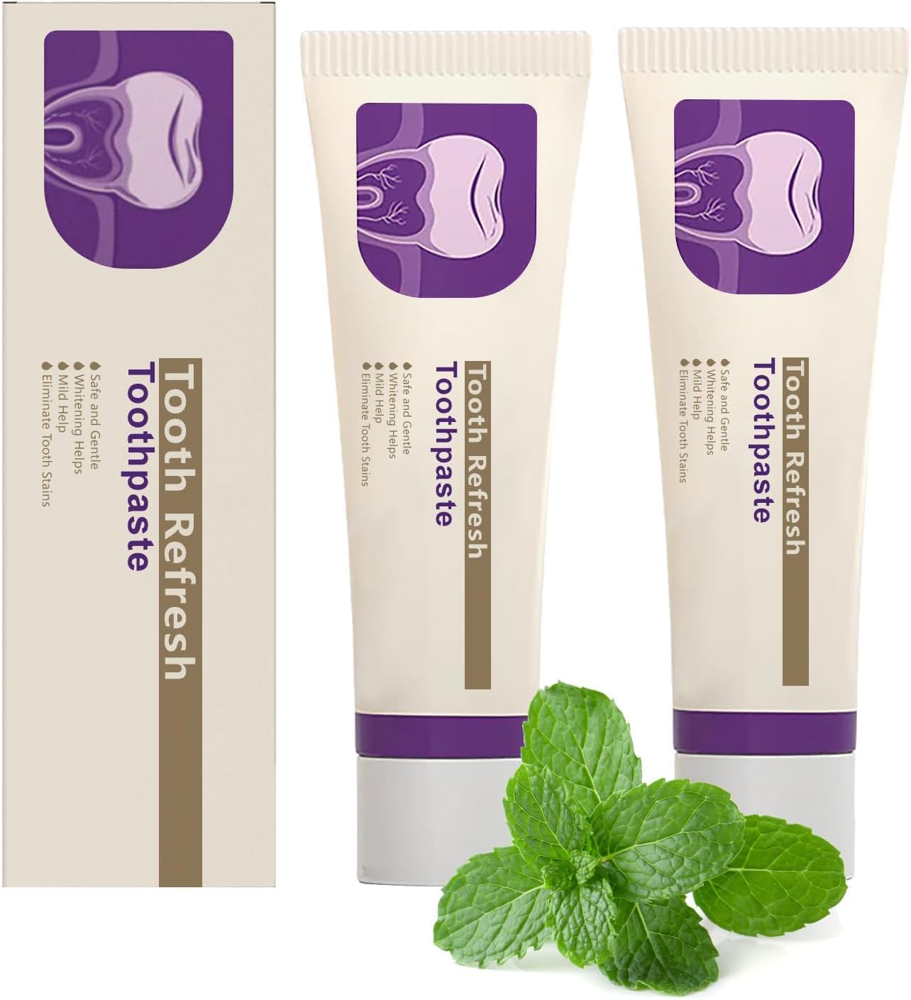 Kreain Natural Tooth Refresh Toothpaste, Hydroxyapatite Toothpaste, Fluoride-Free Formula for Sensitive Teeth, Enamel Strengthening & Fresh Breath Oral Care, Natural Ingredients (2)