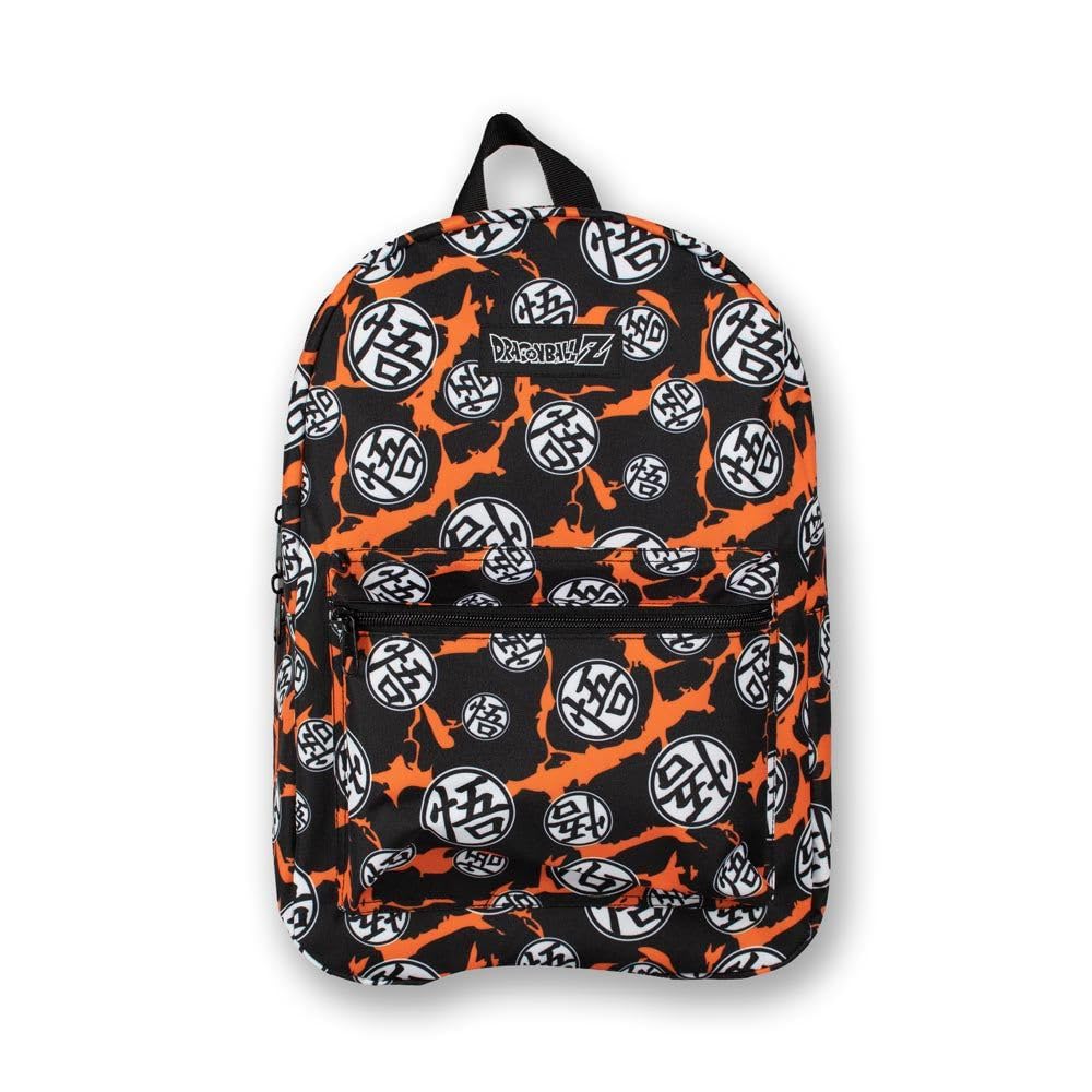 Bioworld Dragon Ball Z Logo Bolt - Zaino con licenza ufficiale, formato A4, con custodia imbottita per laptop e tablet, per bambini, ragazzi e adulti