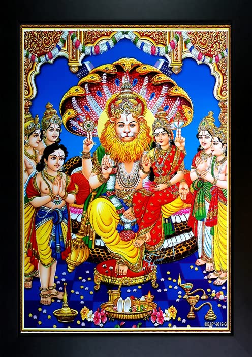 RV SALES Narasimha Swamy Photo Frame Wall Painting For Home Decoration ...