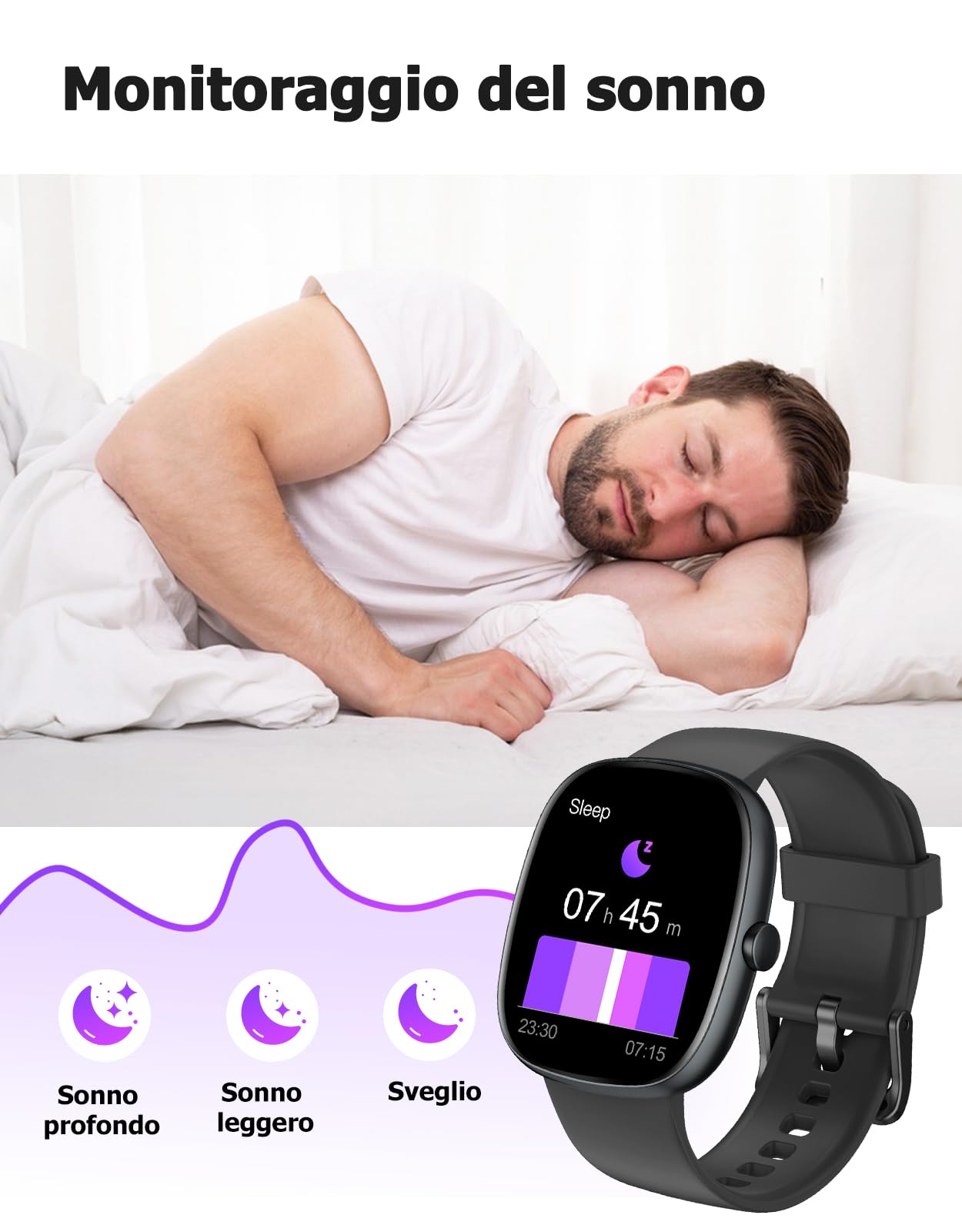 HUAKUA Smartwatch Uomo Donna Chiamate per Android iOS Impermeabile 5ATM 30 Giorni Standby Notifiche Contapassi Cardiofrequenzimetro SpO2 Sonno Ciclo Mestruale Orologio Fitness AMOLED Bluetooth 5.4