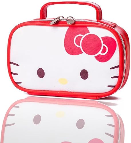 Bolsa de cosméticos de dibujos animados con Zippe, Rojo -, Kawaii