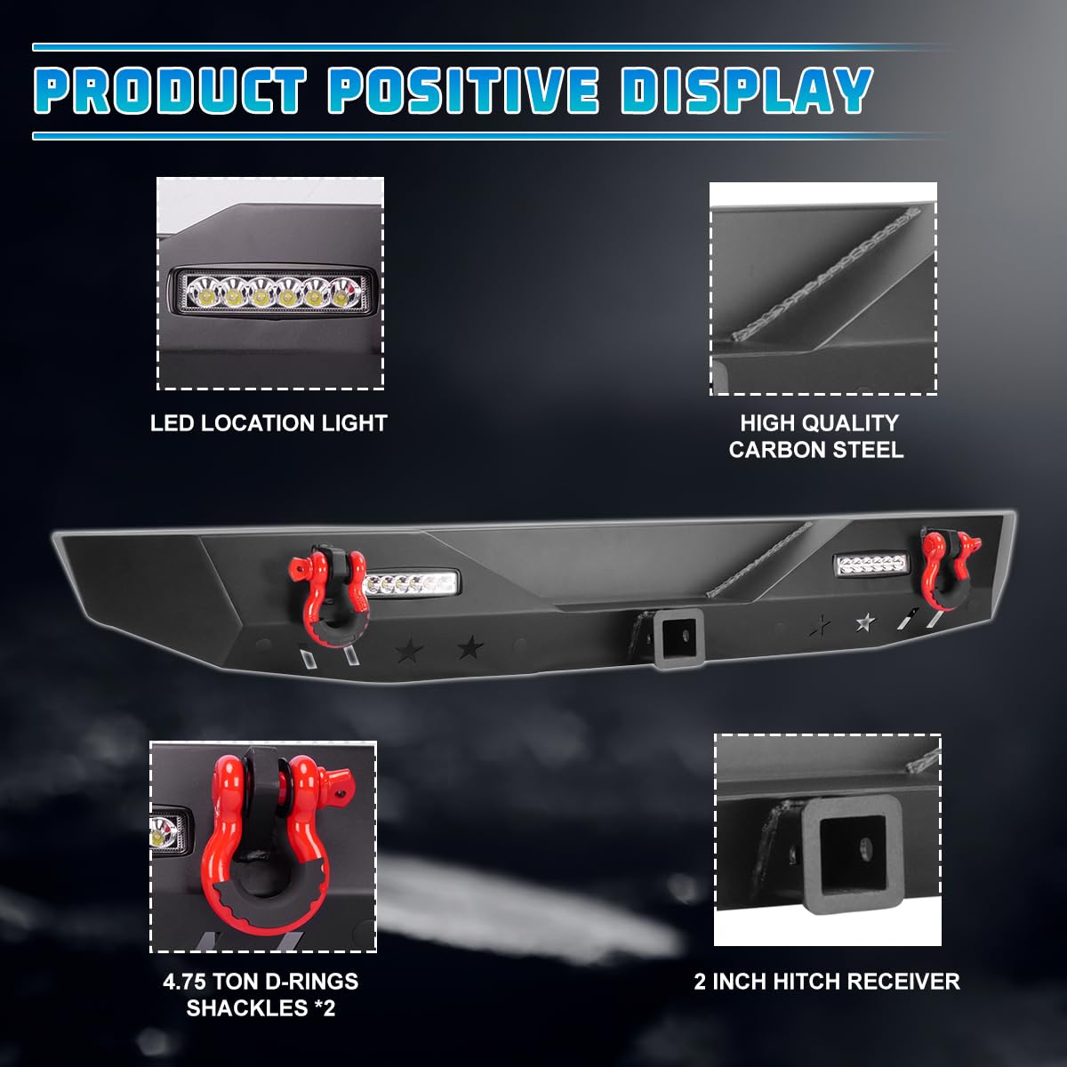 WolfX Front and Rear Bumpers for 2018 2019 2020 2021 2022 2023